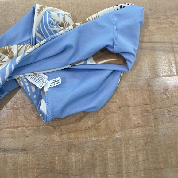 Aerie Swim Bandeau tropical glitter gold halter bikini SET top bottom  XL - Picture 16 of 16